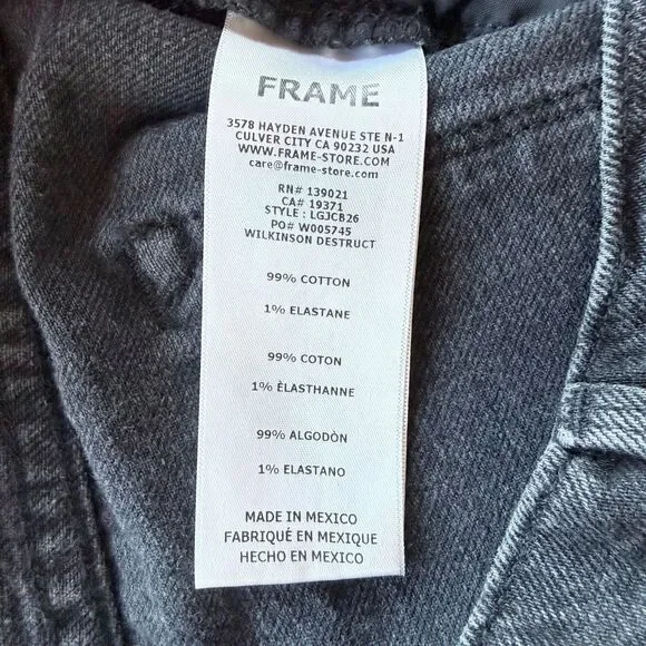 NWT FRAME Le Garcon Crop Straight Leg Boyfriend Jeans In Wilkinson Destruct 26